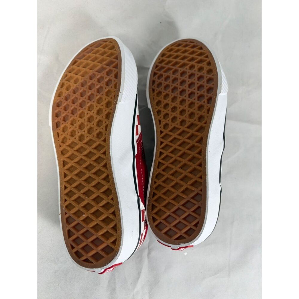 Vans Classic Slip-On Red White Checkerboard Kids 2.5